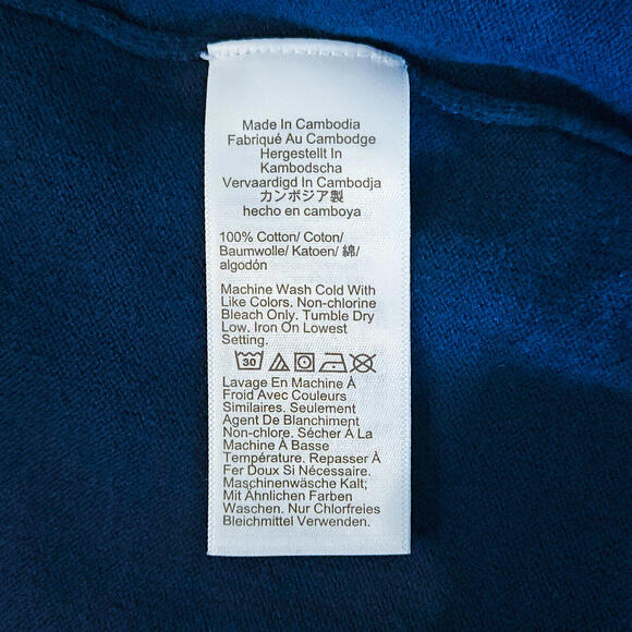 J. Crew Navy and White Checkered Knit Heart Teddie Sweater Women's Medium - Picture 6 of 7